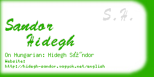 sandor hidegh business card